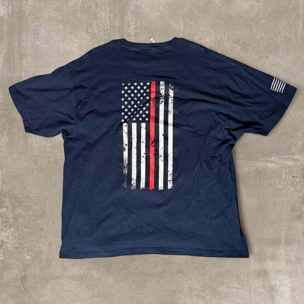 Tultex Thin Red Line Fire Rescue Flag Graphic T-Shirt
